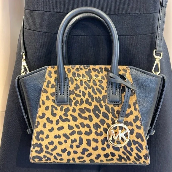 Avril Extra-Small Cheetah Print Calf Hair and Leather Satchel BLACK COMBJO - Picture 16 of 16